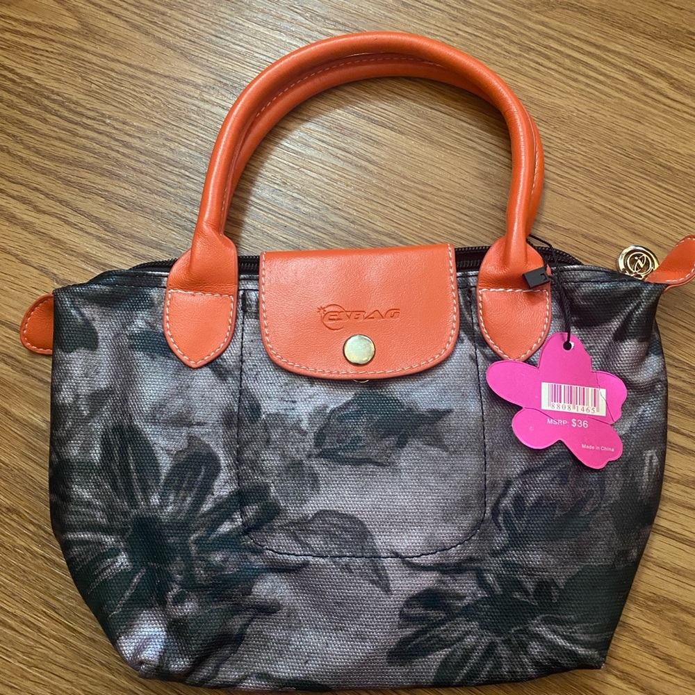 Esbag Women's Floral Handbag - Orange and Brown